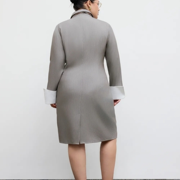 🍎 Cotton Polo Roll-up Sleeve Shirt Dress Plus Size 2x / 20 - Picture 2 of 9